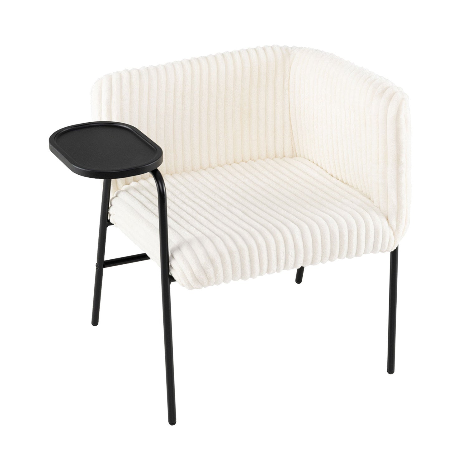 Accent Chair with Tray Table, Metal Frame, Beige Accent Chairs at Gallery Canada