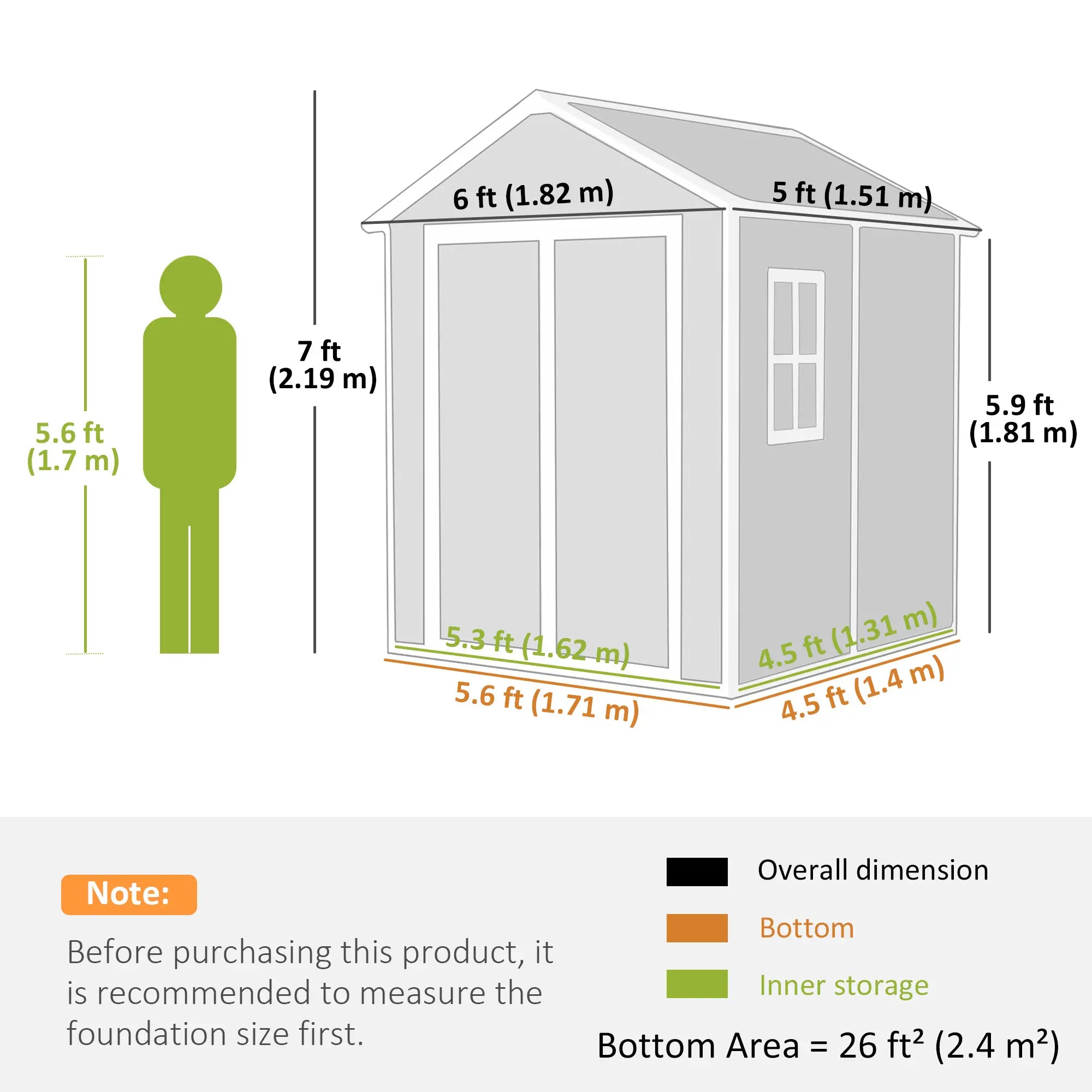 6' x 5' Plastic Outdoor Storage Shed, Garden Shed, Wood Effect Grey, Grey Sheds at Gallery Canada