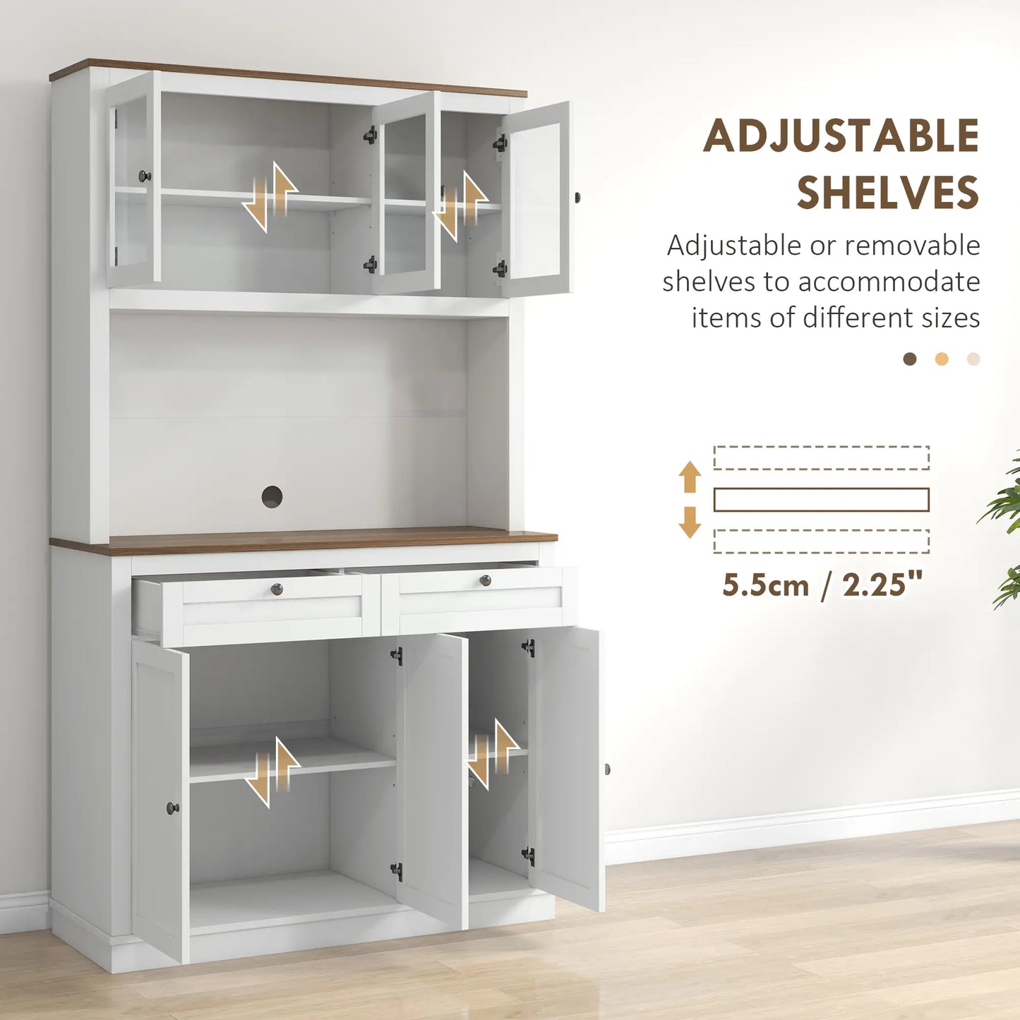 71" Pantry Cabinet With Microwave Space, Kitchen Cabinet, White Kitchen Pantry Cabinets at Gallery Canada