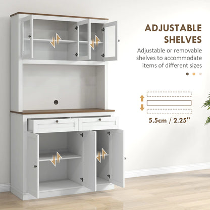 71" Pantry Cabinet With Microwave Space, Kitchen Cabinet, White Kitchen Pantry Cabinets at Gallery Canada