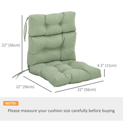 Outdoor Patio Chair Cushion, Tufted with Ties, Light Green Patio Chair Cushions at Gallery Canada