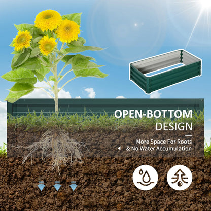 Galvanized Raised Garden Bed, Outdoor Planter Box, 4' x 2' x 1', Green Galvanized Planter Boxes at Gallery Canada
