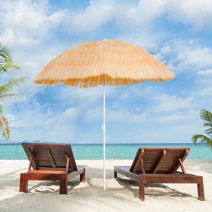 6FT Beach Umbrella, Tilt Sunshade, Adjustable Height, Wheat Beach Umbrellas at Gallery Canada