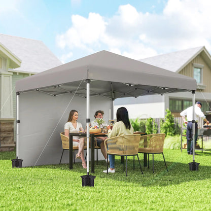 10' x 10' Pop Up Canopy, Sidewalls, Roller Bag, Adjustable Tent, Grey Pop Up Canopies at Gallery Canada