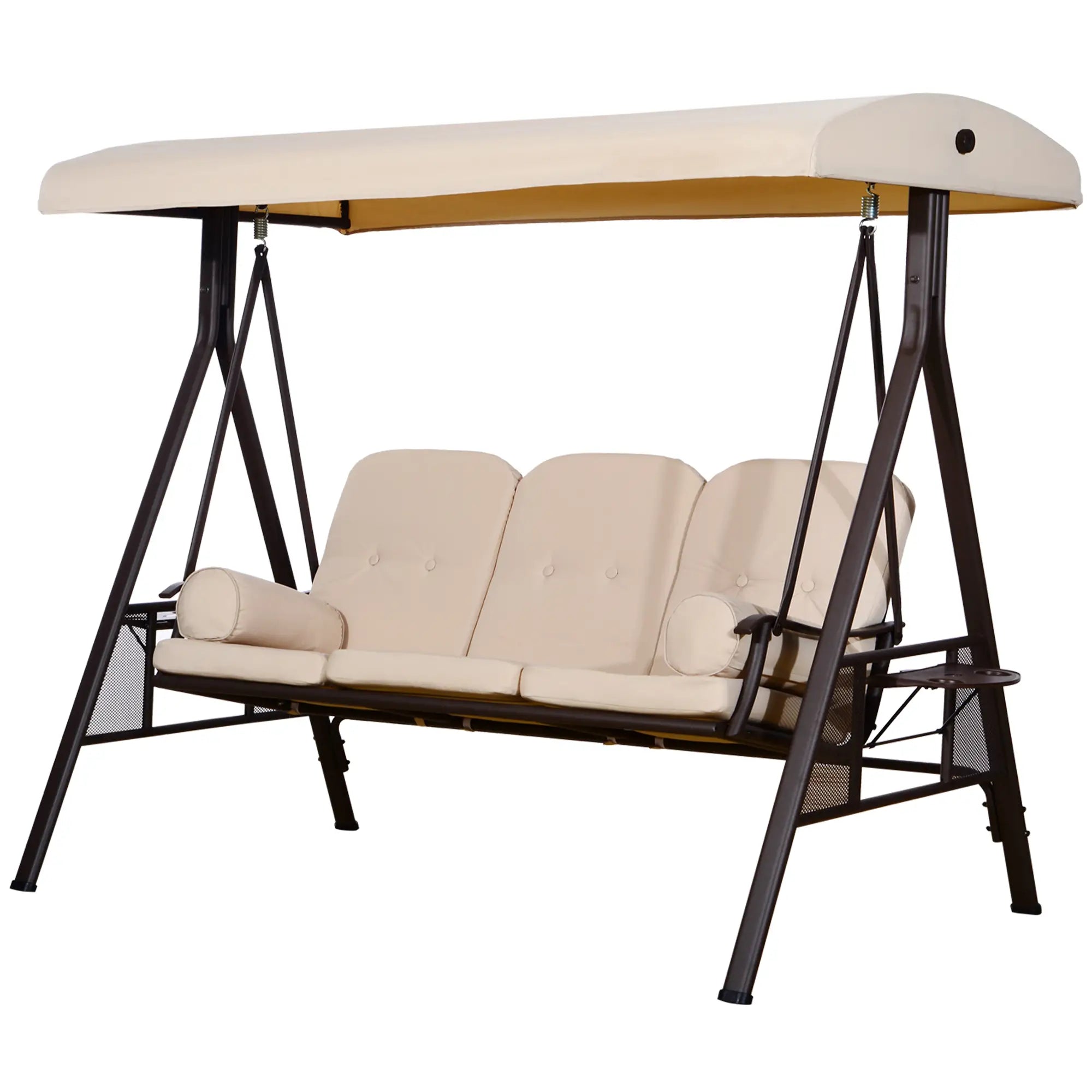 3 Seater Heavy Duty Swing Chair with Cushion and Tilt Canopy Porch Swings with Canopy at Gallery Canada