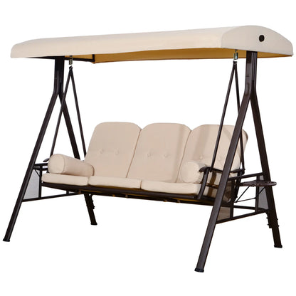 3 Seater Heavy Duty Swing Chair with Cushion and Tilt Canopy Porch Swings with Canopy at Gallery Canada