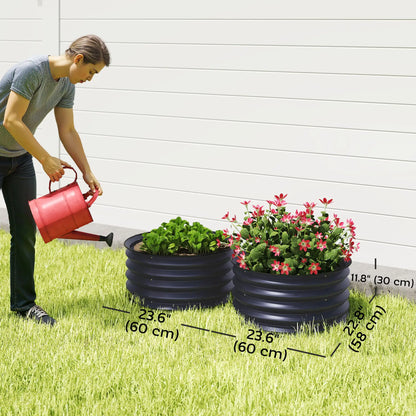 Set of 2 Raised Garden Beds, Metal Planter Box, Easy Assembly, Dark Grey Raised Garden Beds at Gallery Canada