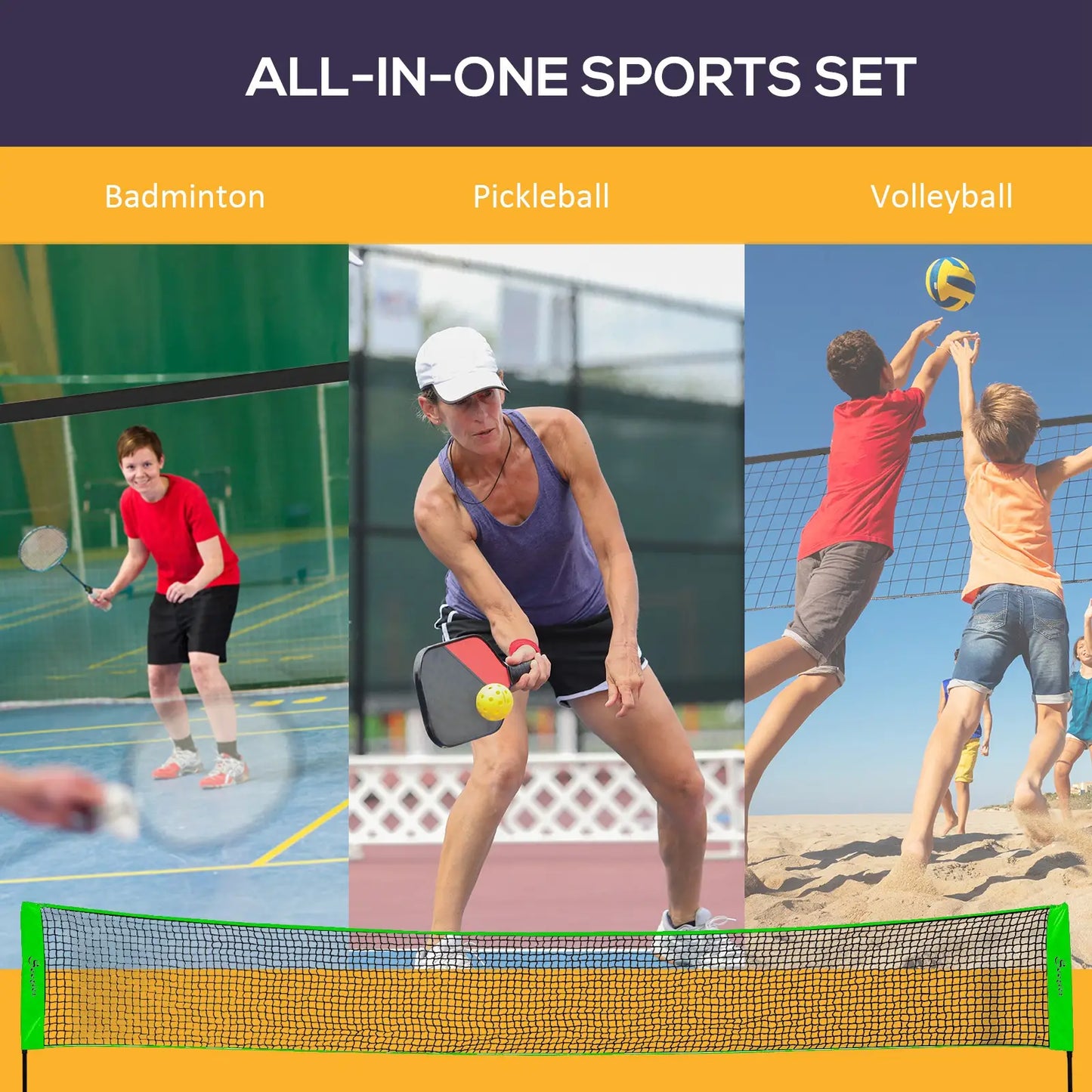 Portable Badminton Set, 3 Shuttlecocks, 4 Rackets, Indoor Outdoor Badminton at Gallery Canada