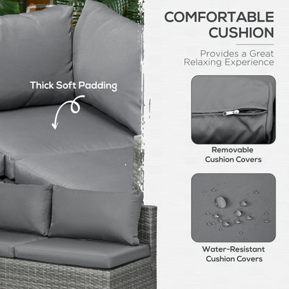 3pc Rattan Wicker Outdoor Furniture Set, Loveseats, Coffee Table, Grey Patio Furniture Sets at Gallery Canada