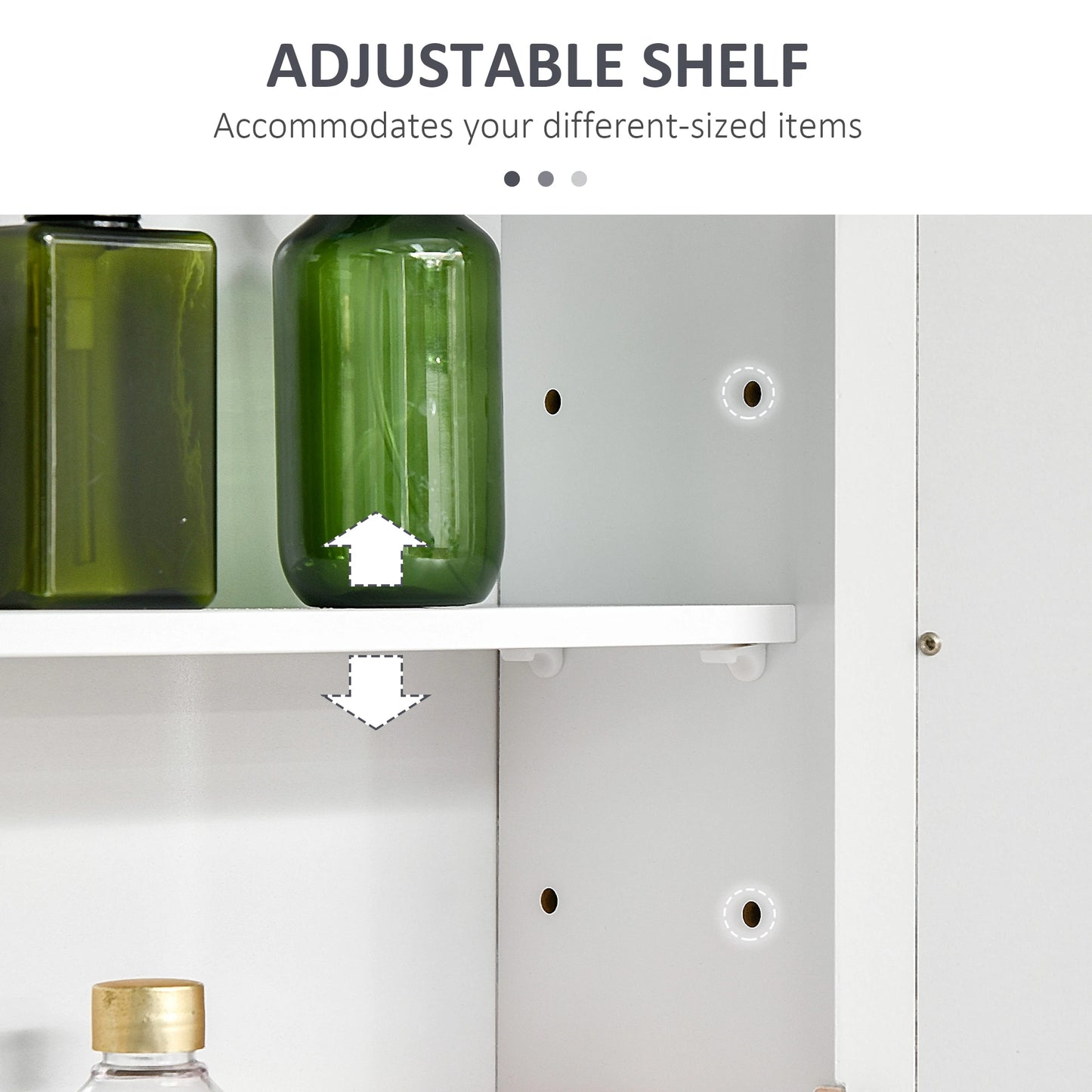 Wall Mounted Bathroom Mirror Cabinet, 3 Shelf Organizer, White Mirror Medicine Cabinets at Gallery Canada