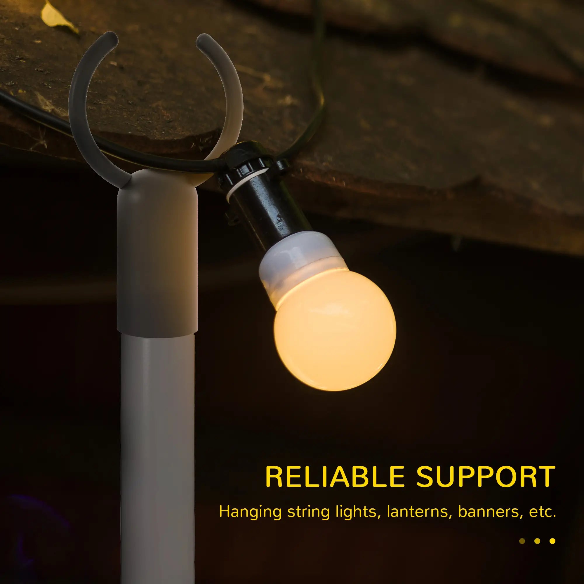 4 Pack 10' Steel String Light Poles, for Patio, Backyard, Black Lighting & Ceiling Fans at Gallery Canada