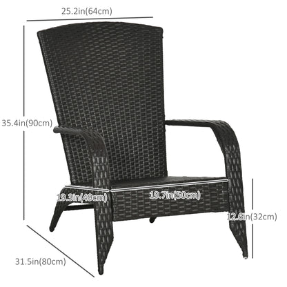 Wicker Adirondack Chair, Outdoor Rattan with Cushions, Cream Patio Chairs at Gallery Canada