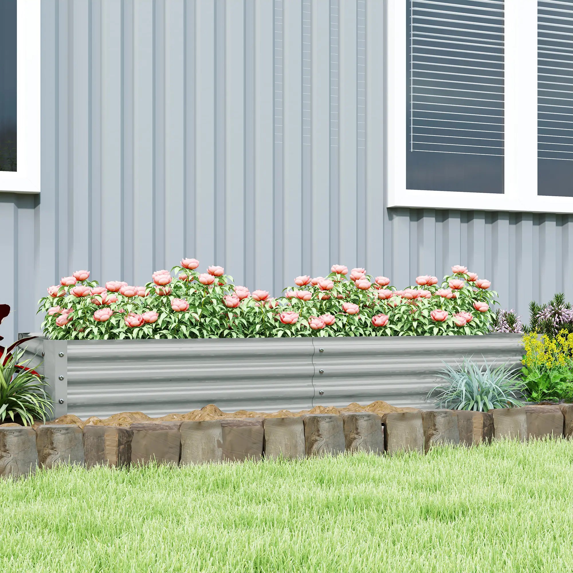 6 x 3 x 1ft Galvanized Raised Garden Bed, Outdoor Planter Box, Silver Raised Garden Beds at Gallery Canada