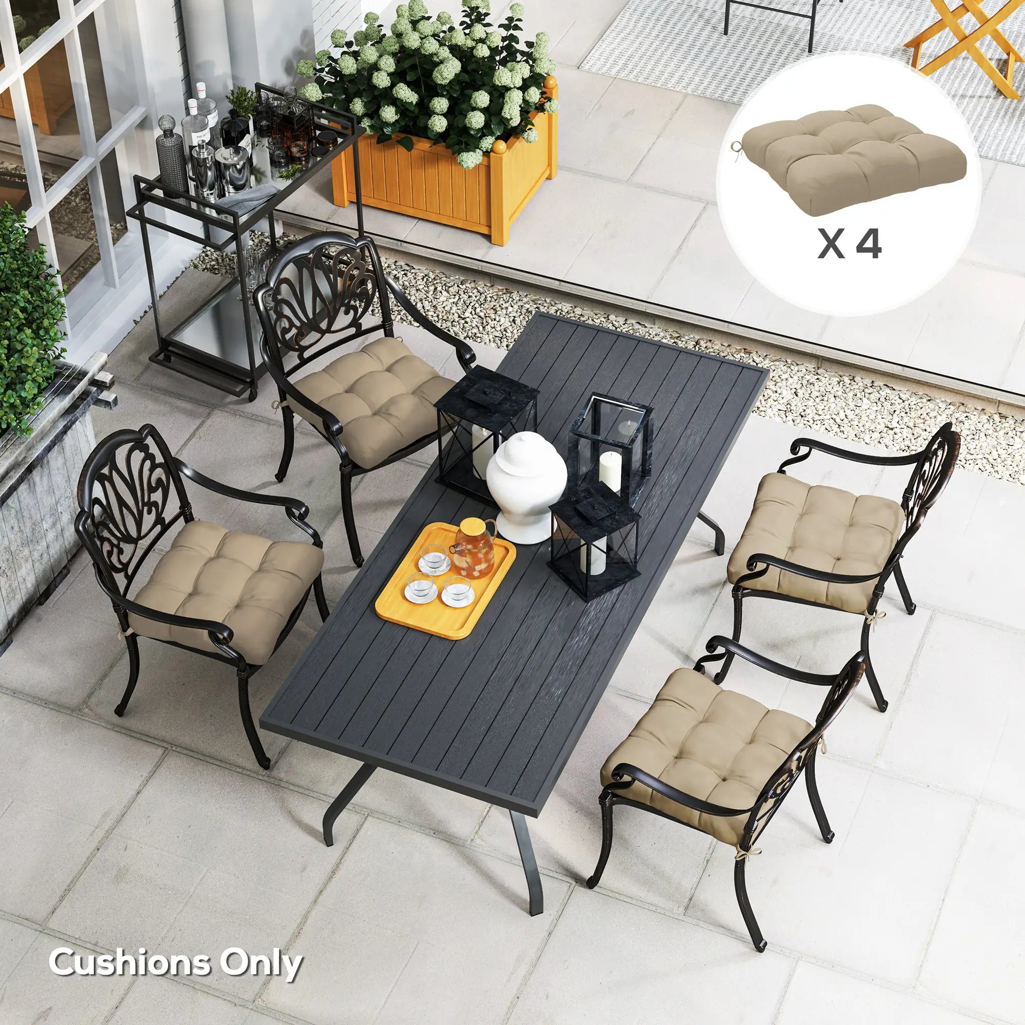 4-Piece Patio Chair Cushion Set With Ties, Indoor Outdoor Replacement Patio Chair Cushions at Gallery Canada