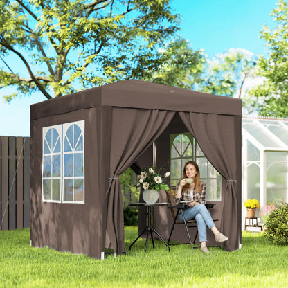 6.6'x6.6' Pop Up Canopy Tent, Instant Sun Shelter Gazebo, Coffee Pop Up Canopies at Gallery Canada