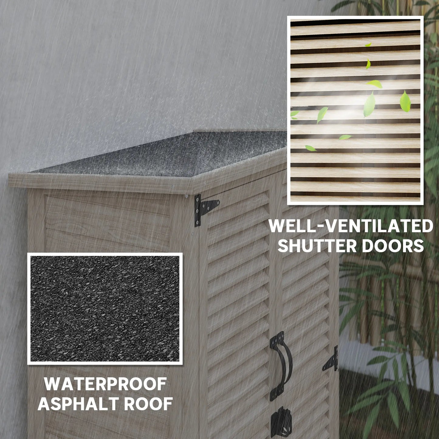 Wooden Garden Shed, 30" x 20" x 47", Waterproof Asphalt Roof, Shelves, Natural Sheds at Gallery Canada