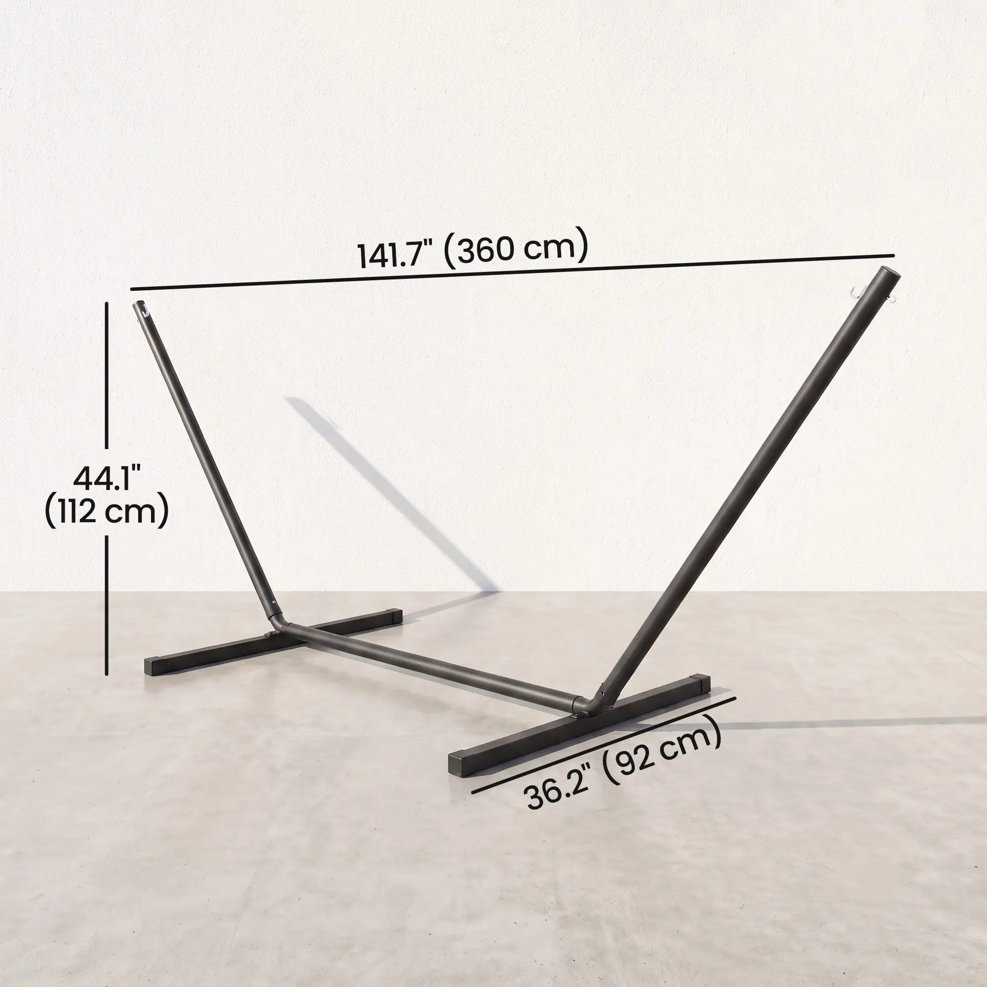 11.8'L Heavy Duty Hammock Stand, Fits 10.8'-11.8' Hammocks, Black Hammock Stands at Gallery Canada