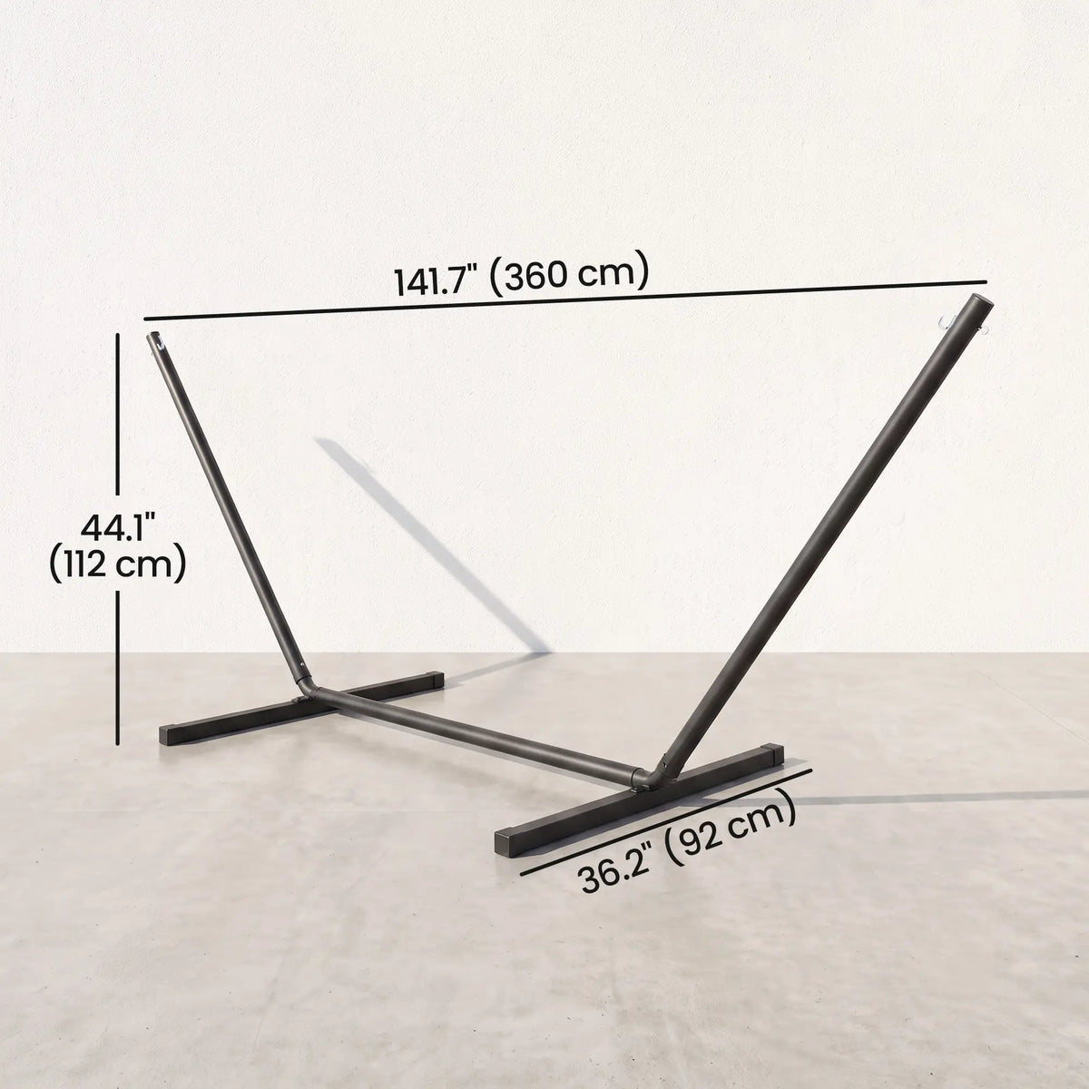 11.8'L Heavy Duty Hammock Stand, Fits 10.8'-11.8' Hammocks, Black Hammock Stands at Gallery Canada