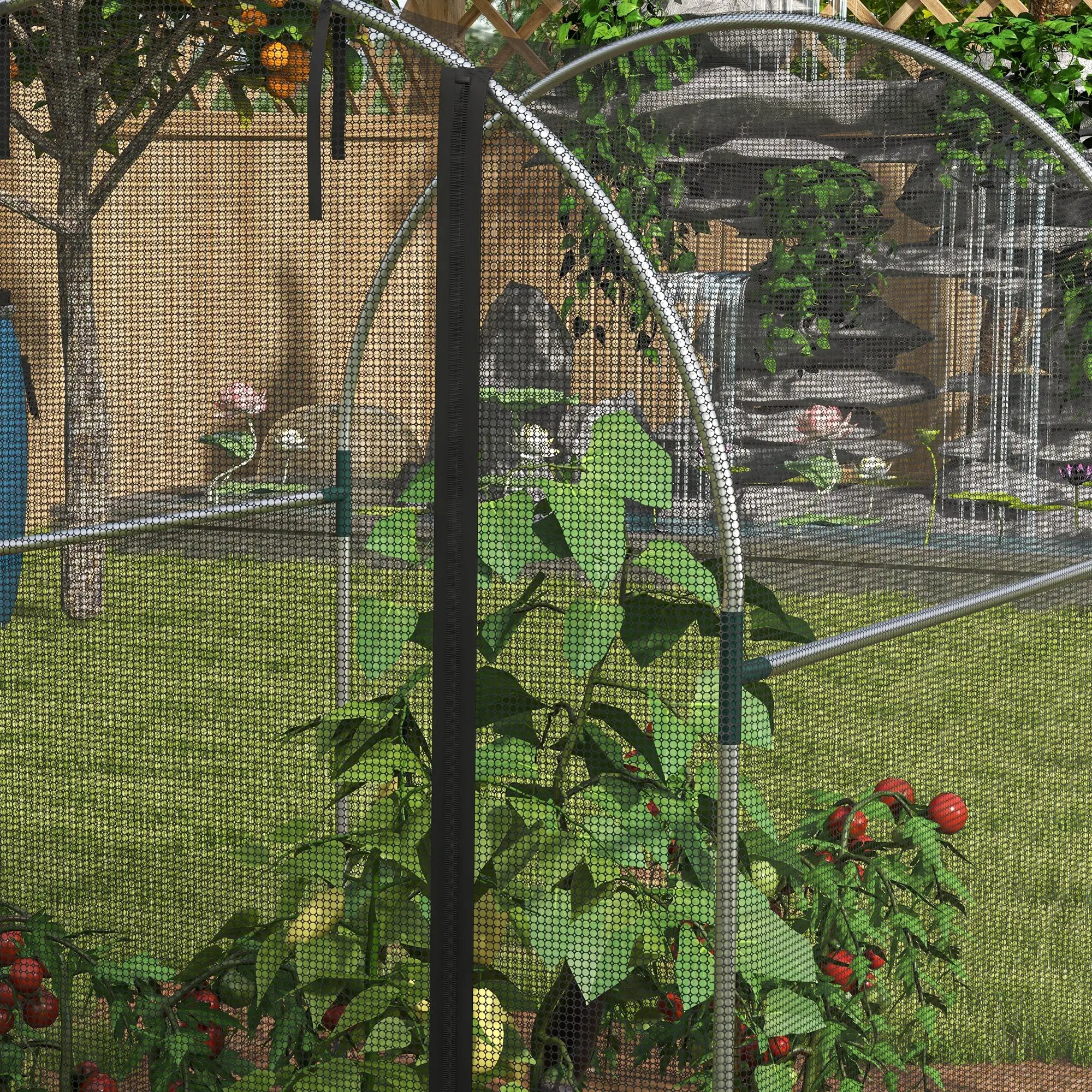 4.9' x 3.9' Crop Cage, Zipper Roll-Up Door, Mesh Plant Protection Tent Greenhouses at Gallery Canada