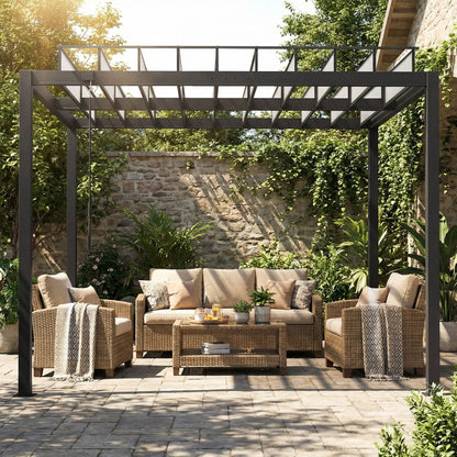 9.5 X 10 Ft Aluminum Louvered Pergola With Clear PC Roof, Clear Pergolas at Gallery Canada