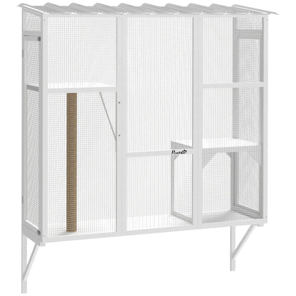 Wooden Catio Outdoor, Cat Window Box Enclosure, White Outdoor Cat Enclosures at Gallery Canada