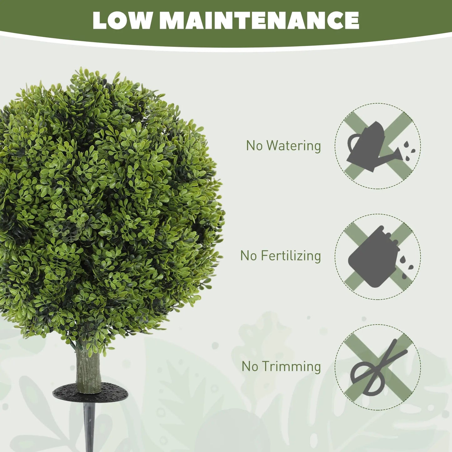 Artificial Boxwood Topiary Trees, Set of 2, UV Resistant, Indoor Outdoor, Green Artificial Trees at Gallery Canada