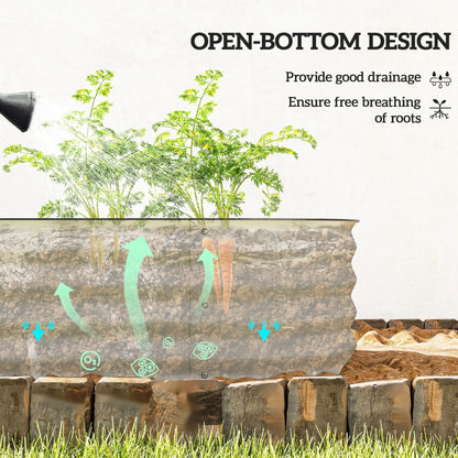 7.9 x 2 x 1ft Galvanized Raised Garden Bed Kit, Metal Planter Box, Cream White Galvanized Planter Boxes at Gallery Canada