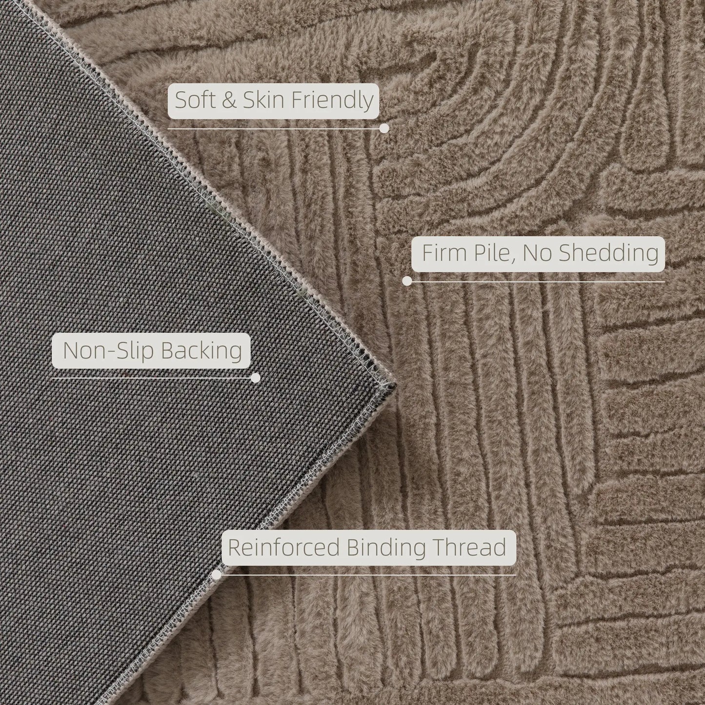 7.5x9.5 Faux Fur Rug, Non-Slip Carpet for Living Room, Bedroom, Tan Area Rugs at Gallery Canada