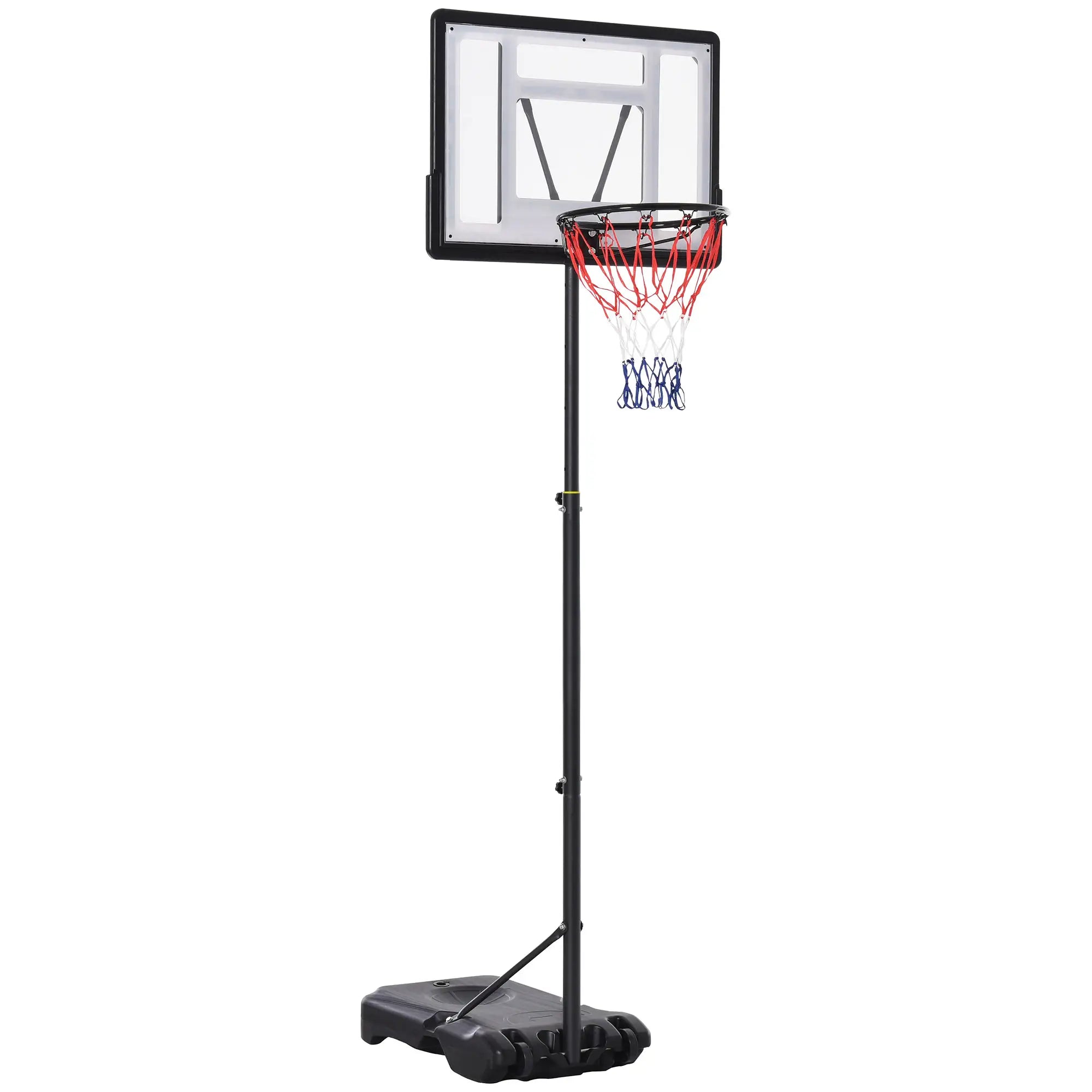 5-7FT Basketball Hoop, Height Adjustable with Wheels for Youth Outdoor Basketball Black, white and red at Gallery Canada