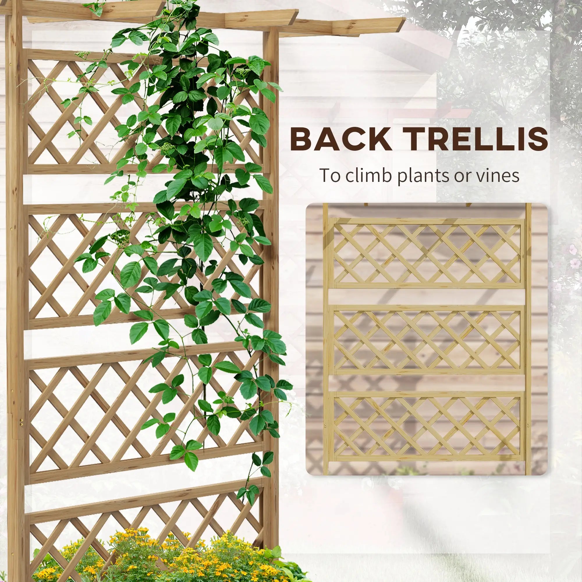 Wooden Planter With Trellis Privacy Screen, Raised Garden Bed Wooden Planter Boxes at Gallery Canada