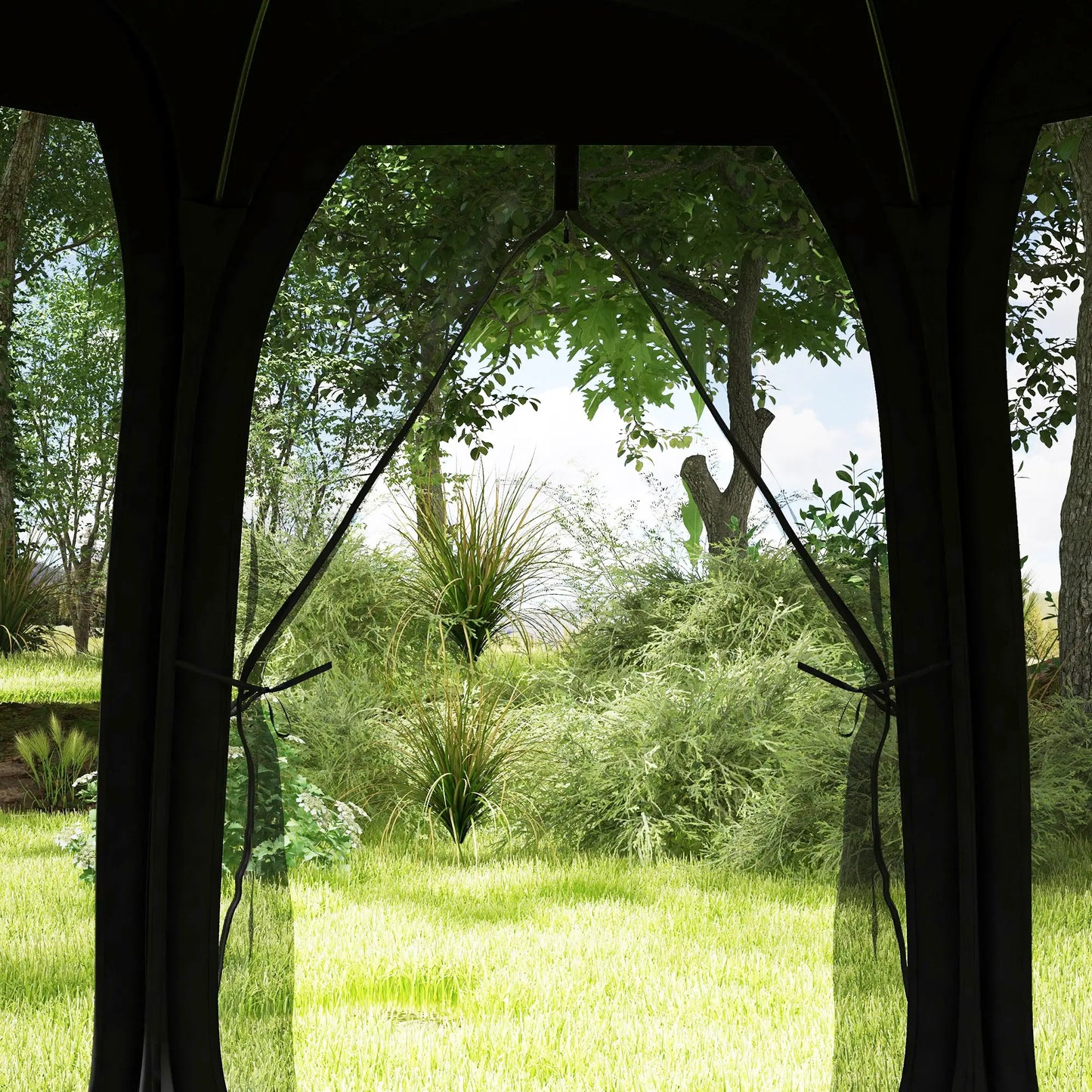 11' x 11.5' Screen Tent, Pop Up Camping Gazebo, Black Pop Up Canopies at Gallery Canada