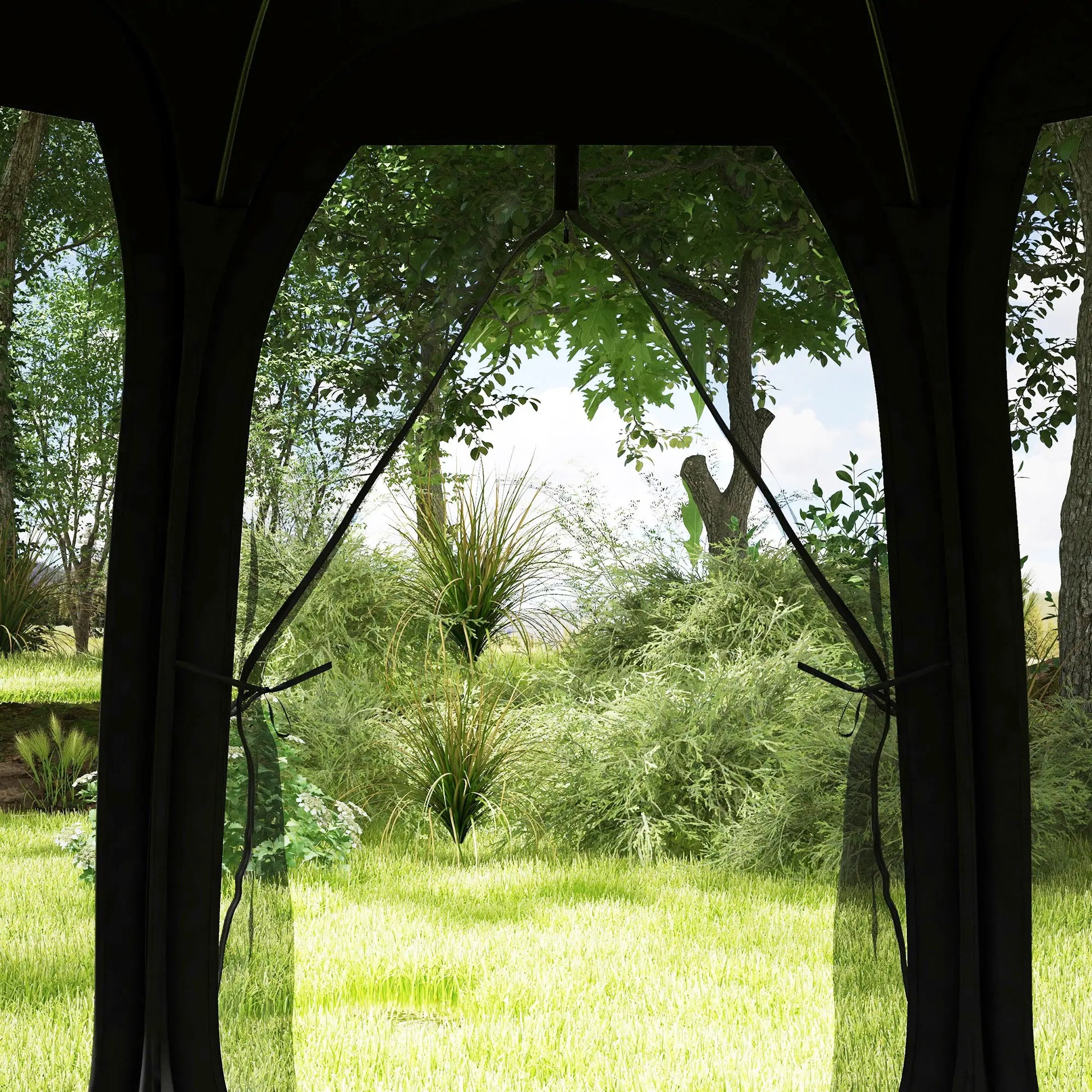 11' x 11.5' Screen Tent, Pop Up Camping Gazebo, Black Pop Up Canopies at Gallery Canada