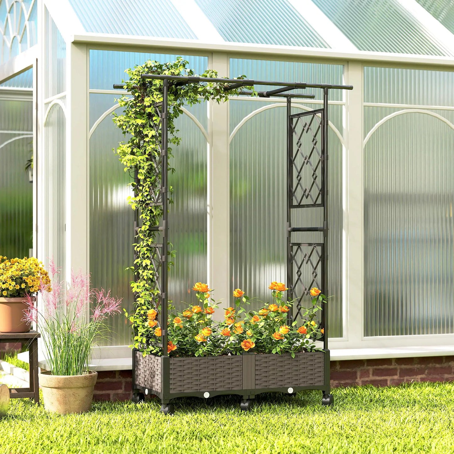 Raised Garden Bed With Arch Trellis, On Wheels, For Climbing Plants Raised Garden Beds at Gallery Canada