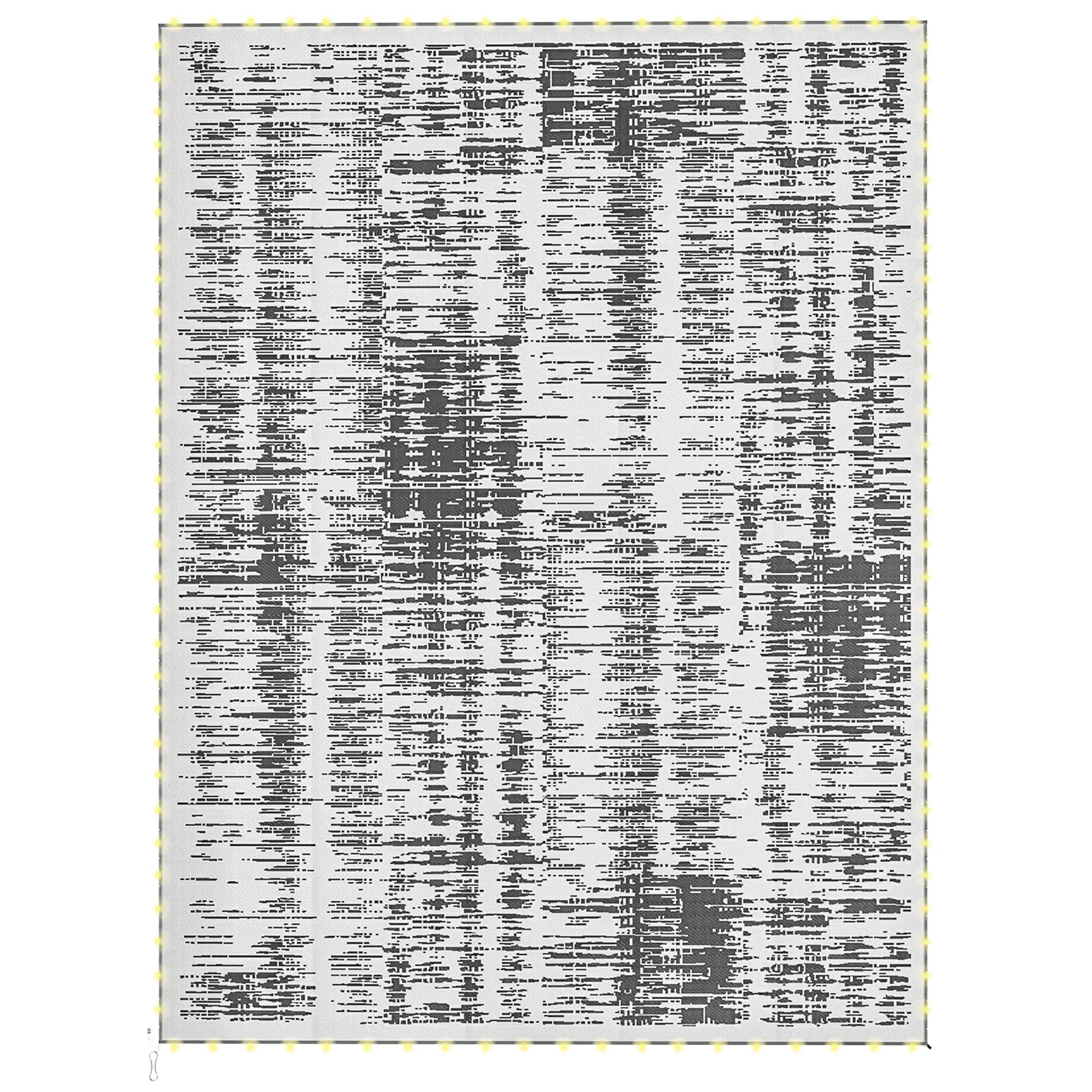 Waterproof Outdoor Camping Rug With LED Lights, 12' x 9' Outdoor Reversible Rugs Dark Gray, White at Gallery Canada