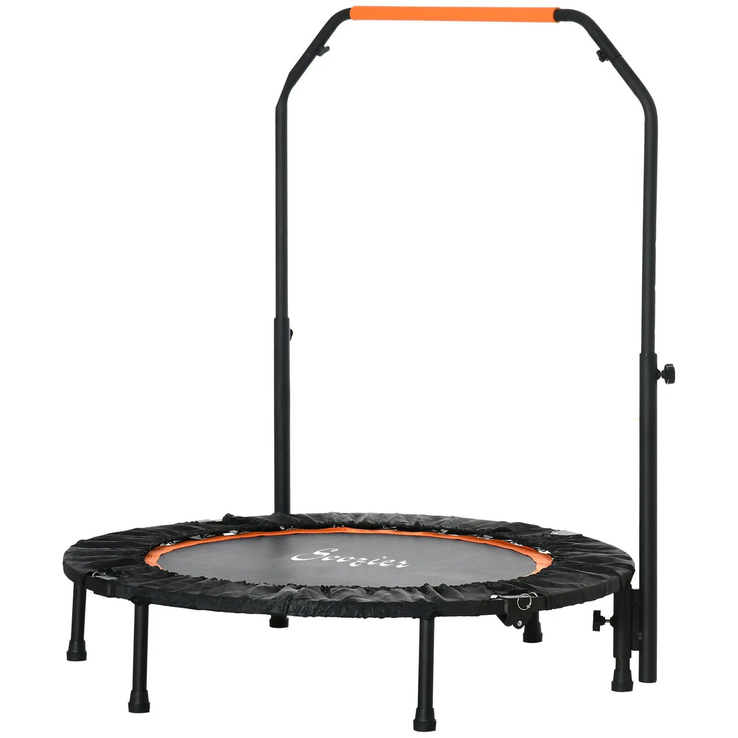 40" Foldable Mini Trampoline, Adjustable Foam Handle, Orange Trampolines at Gallery Canada