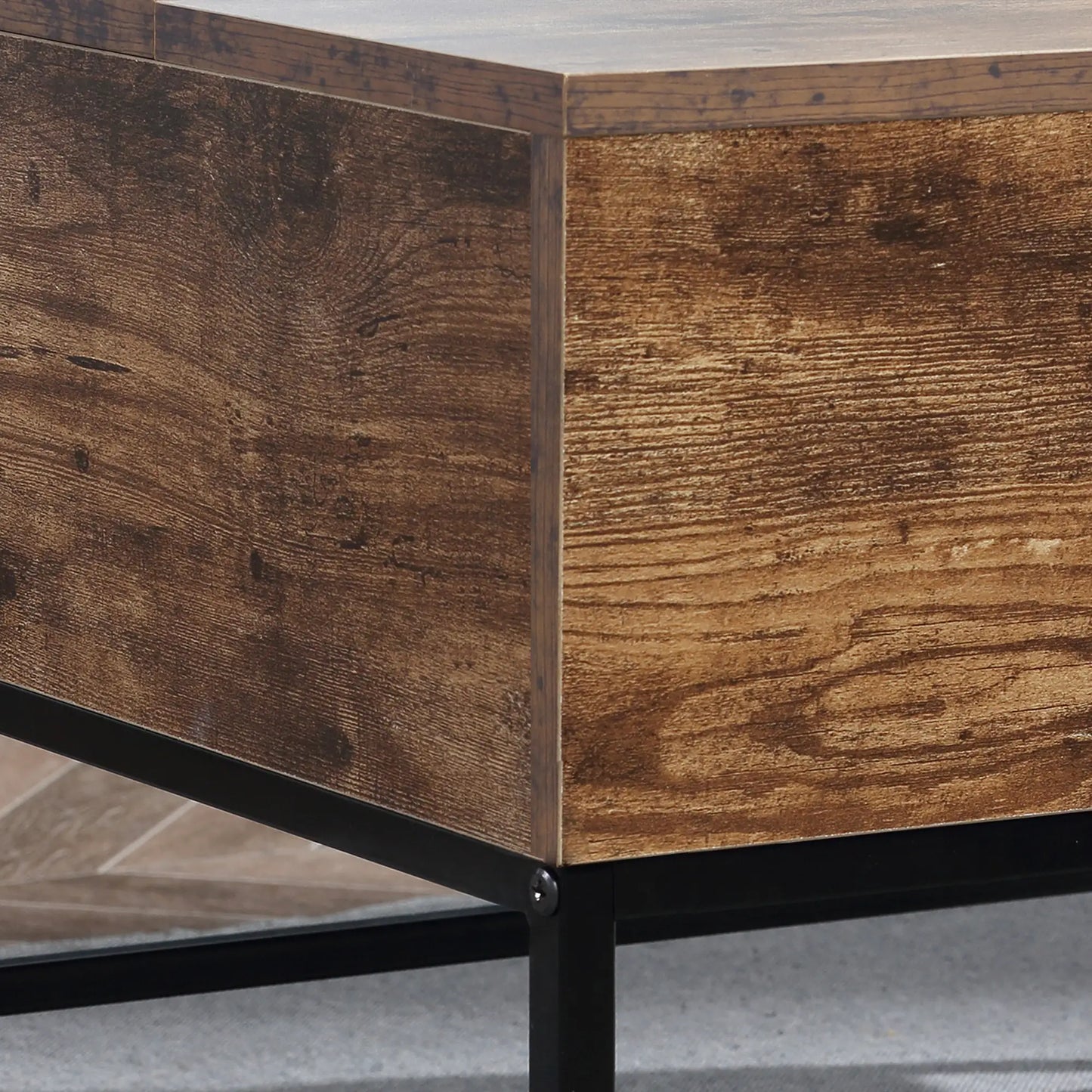 Lift Top Coffee Table, Hidden Storage, Living Room, Rustic Brown Coffee Tables at Gallery Canada