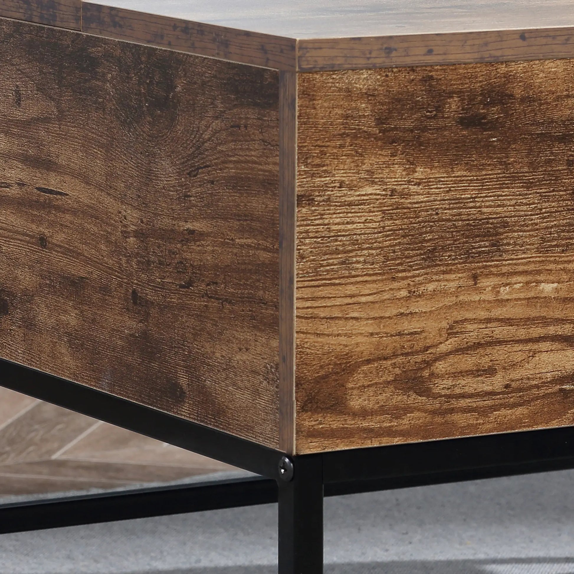 Lift Top Coffee Table, Hidden Storage, Living Room, Rustic Brown Coffee Tables at Gallery Canada