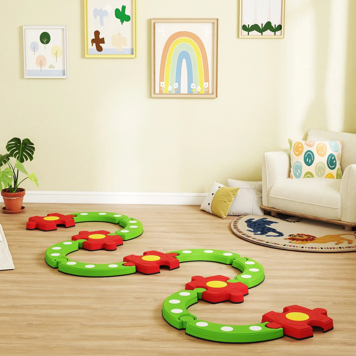 Kids Balance Beam Stepping Stones, Non-Slip, 3-8 Years, Green Kids Gym & Playmats at Gallery Canada