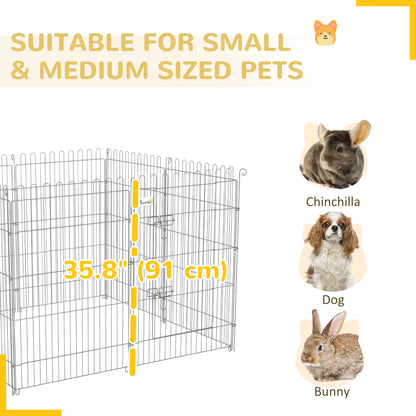 36 Inch 8-Panel Dog Playpen, Foldable Pet Exercise Crate, Black Dog Cages & Crates at Gallery Canada