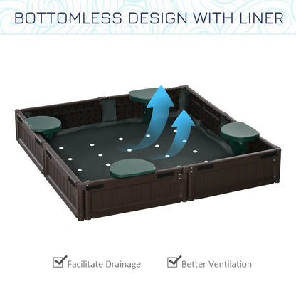 Kids Outdoor Sandbox with Canopy, Bottom Fabric Liner, Brown Sandboxes & Accessories at Gallery Canada