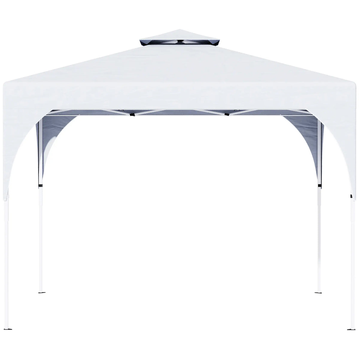 10'x10' Pop Up Canopy, Easy Set Up Party Tent, 2 Tier Vented Roof, Carrying Bag, White Pop Up Canopies at Gallery Canada