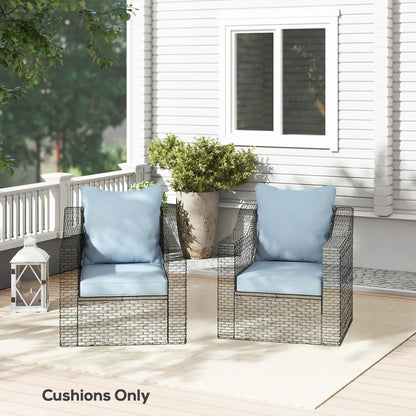 Patio Chair Cushions Set, Replacement Set of 2, Light Blue Patio Chair Cushions at Gallery Canada
