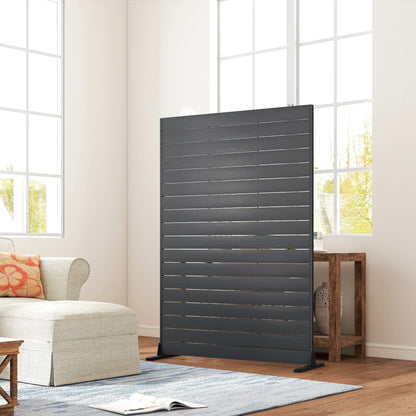 Outdoor Privacy Screen, 47.2" x 68.5" HDPE Panel With Stand, Black Side Awnings at Gallery Canada