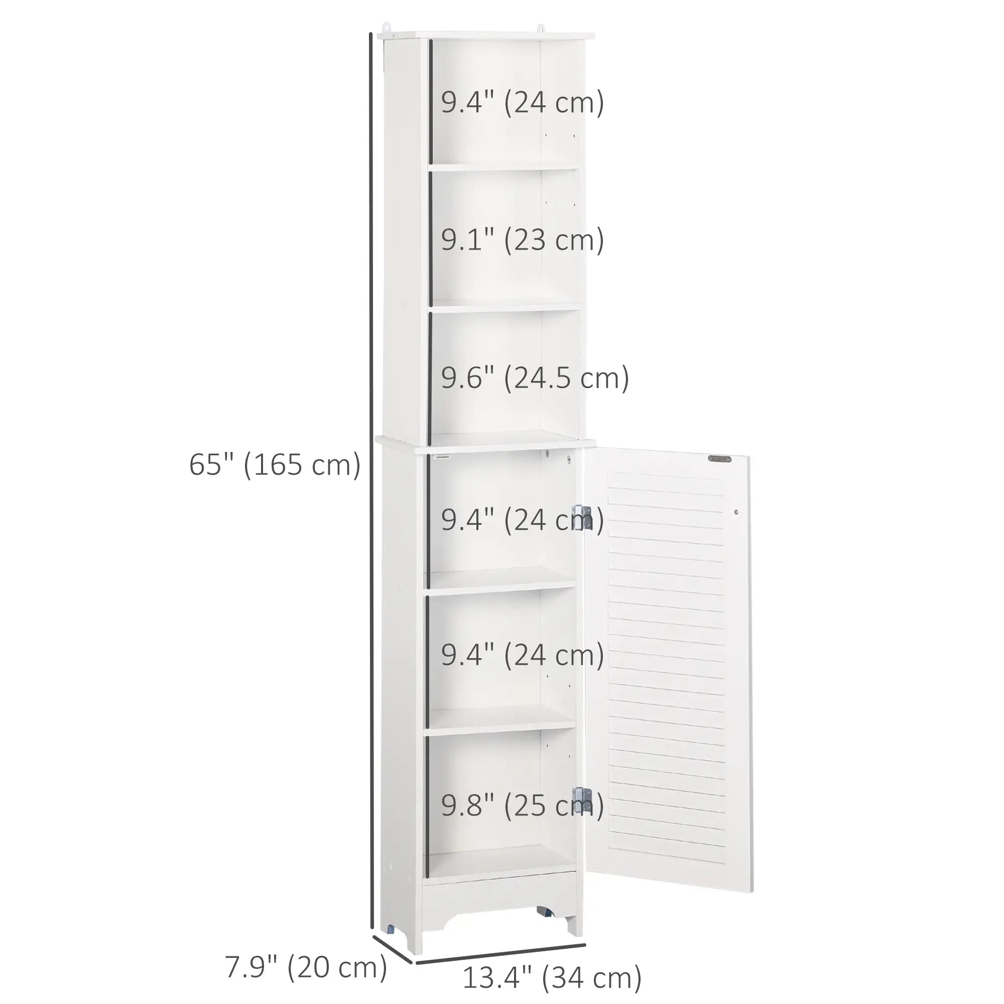 Tall Bathroom Storage Cabinet, 3-Tier Adjustable Shelf, White Bathroom Cabinets at Gallery Canada