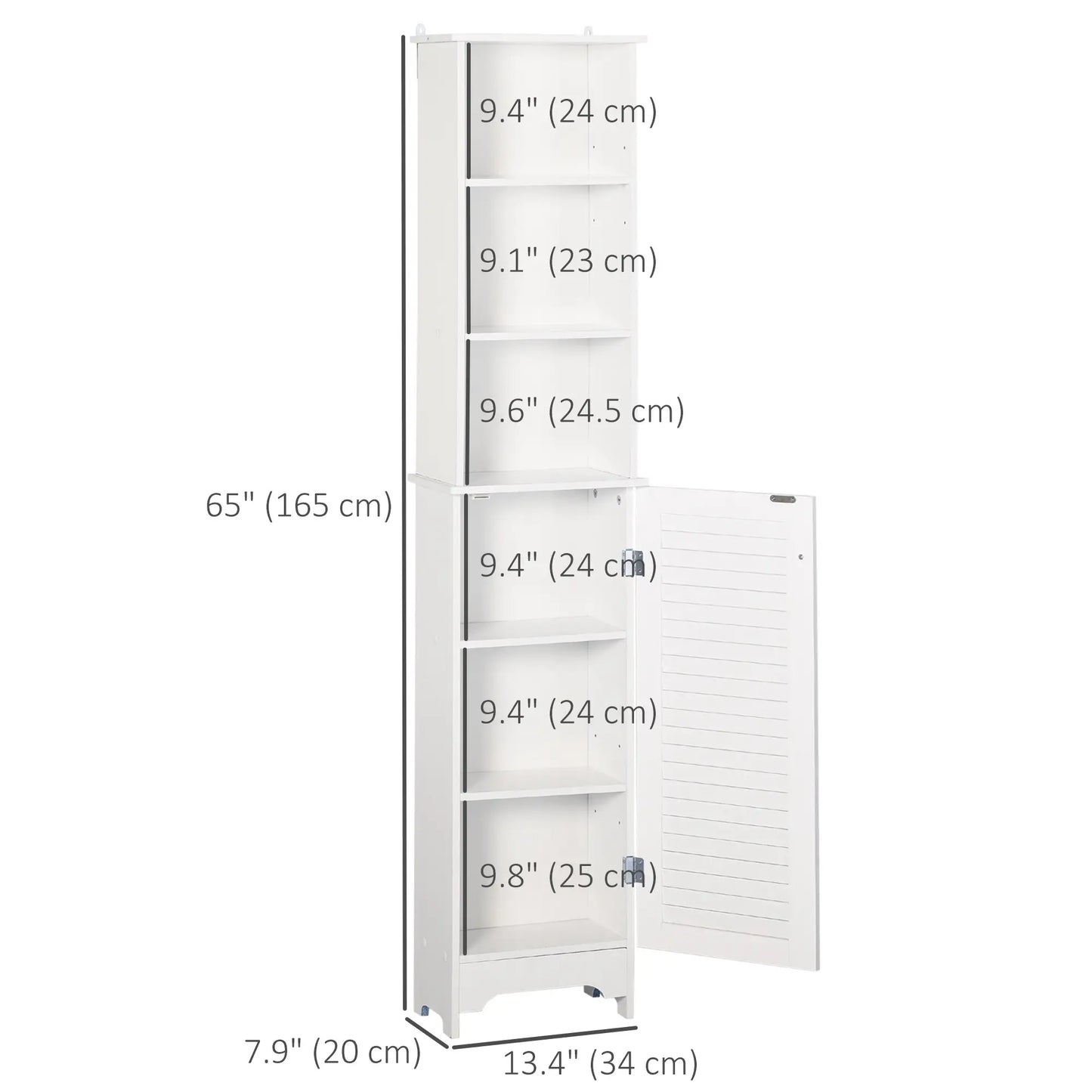 Tall Bathroom Storage Cabinet, 3-Tier Adjustable Shelf, White Bathroom Cabinets at Gallery Canada