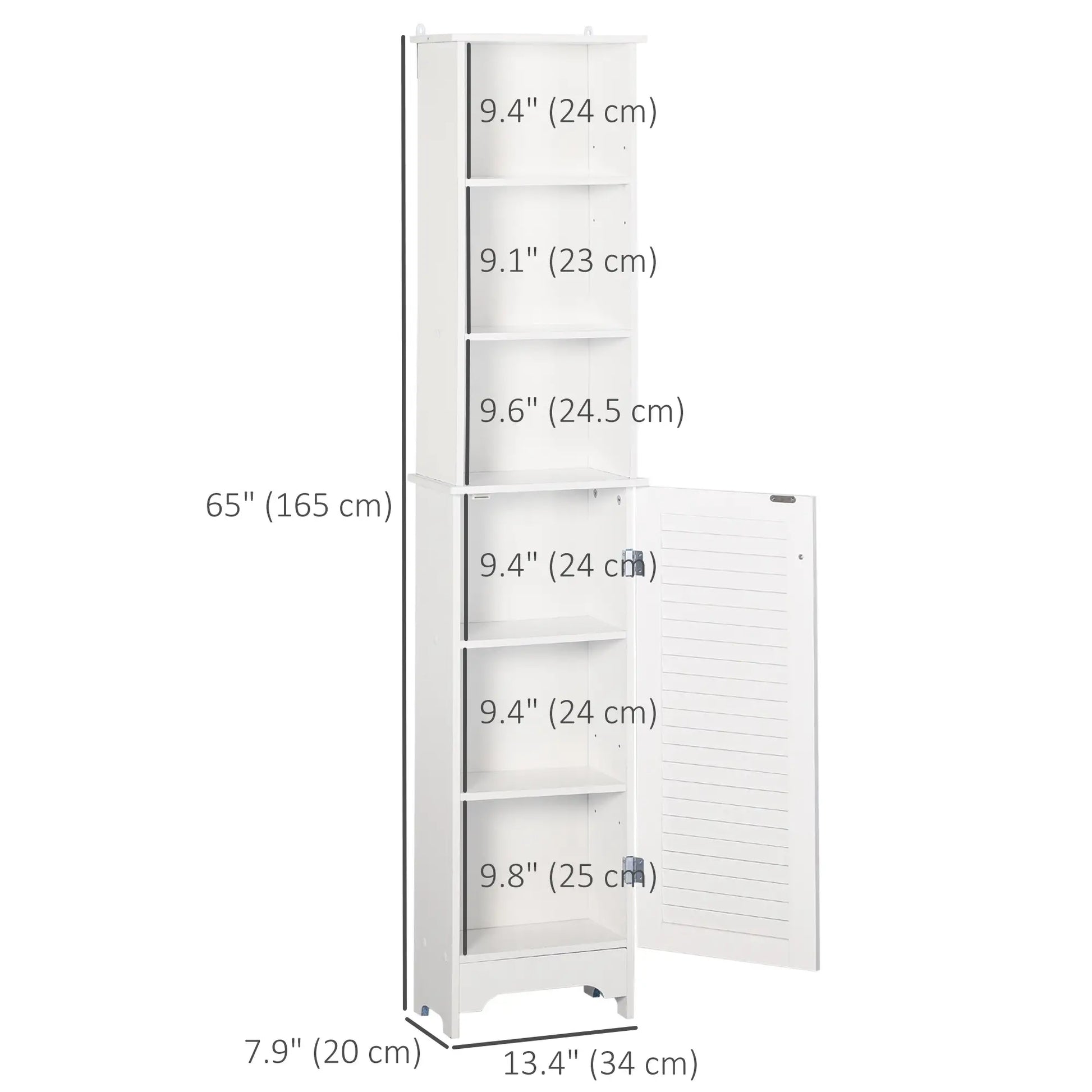Tall Bathroom Storage Cabinet, 3-Tier Adjustable Shelf, White Bathroom Cabinets at Gallery Canada