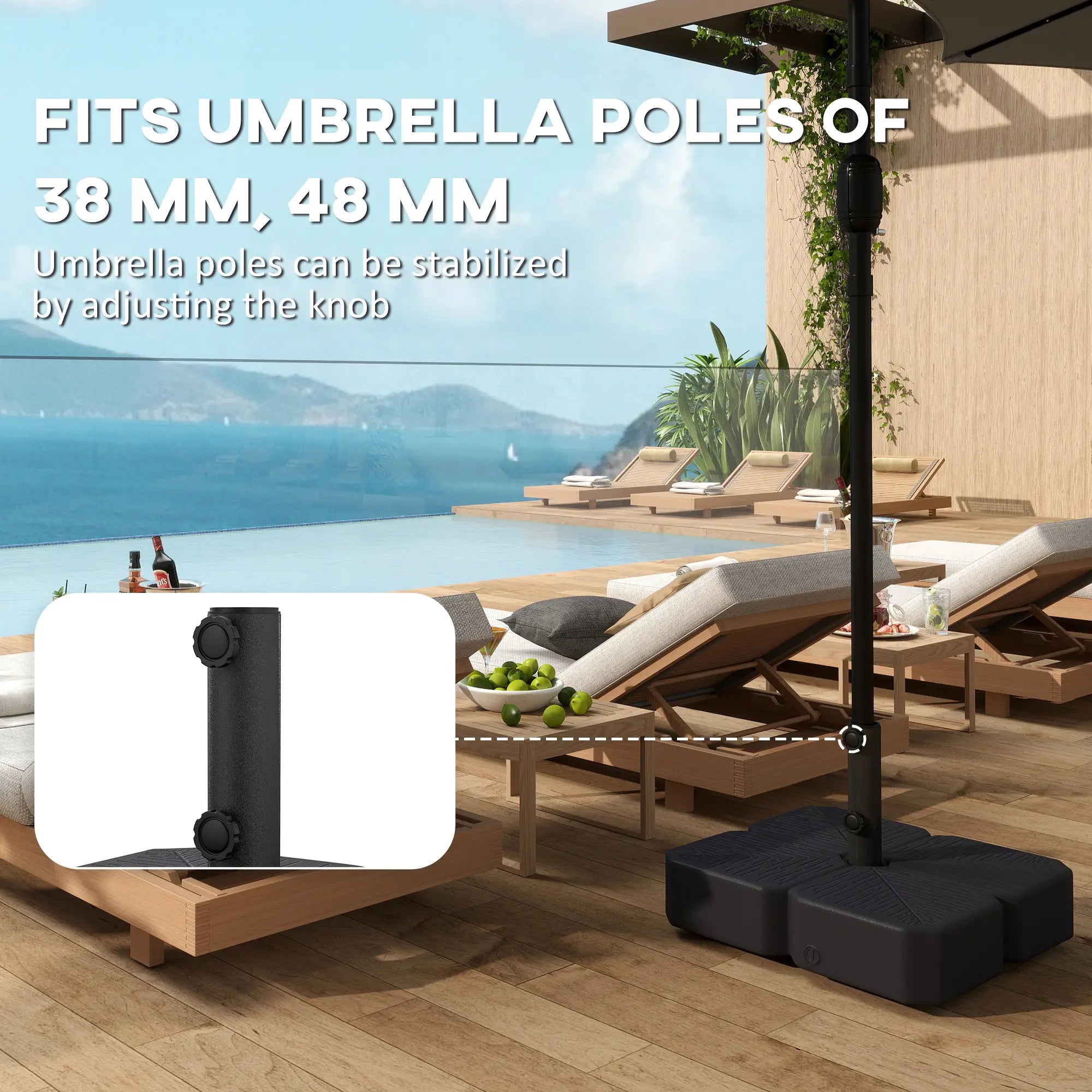Heavy Duty Outdoor Umbrella Stand, 1.5