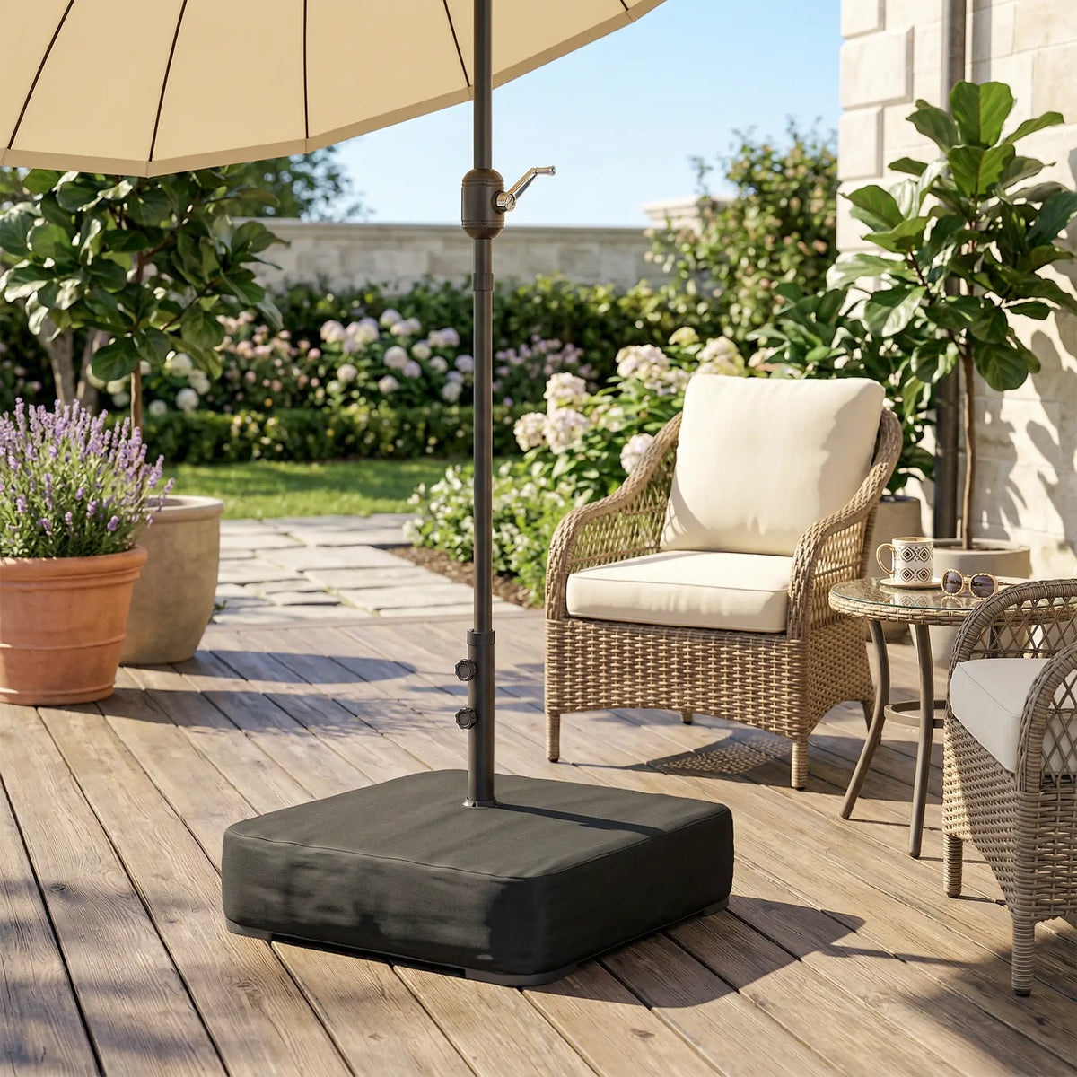 Sand Filled Parasol Base, 176 lbs, Heavy Duty Stand, Black Umbrella Bases at Gallery Canada