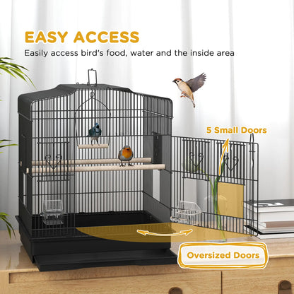 23" Bird Cage, Finches Canaries, Parrot Cage, 2 Feeders, Black Bird Cages at Gallery Canada