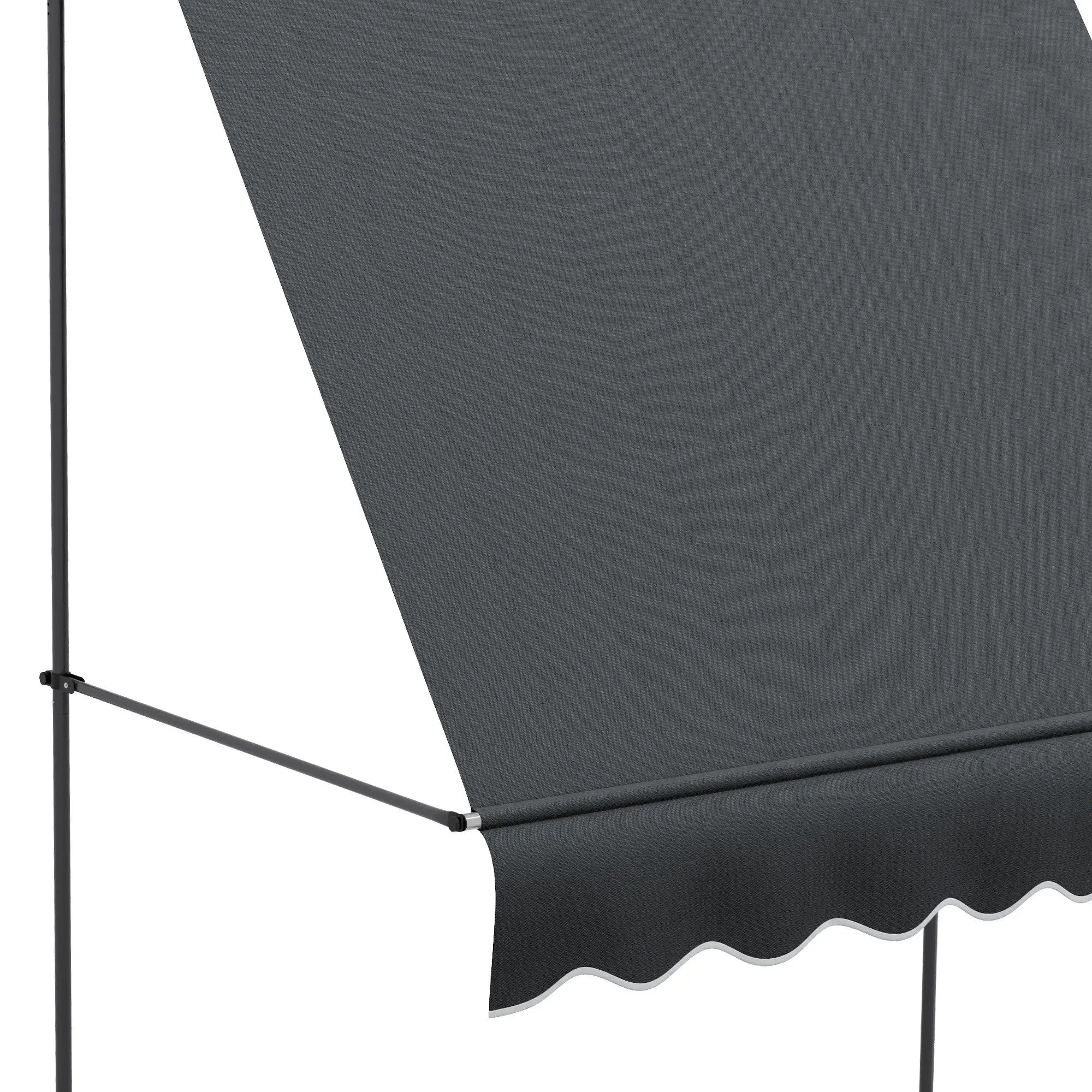 6.5' x 4' Manual Retractable Awning, Freestanding Patio, UV Resistant, Dark Grey Patio Awnings at Gallery Canada
